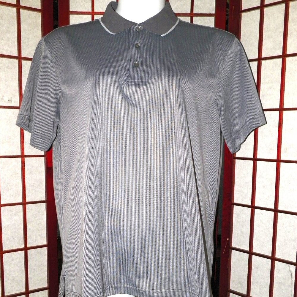 George Polo Shirt Gray Pinwale SS 3 Button